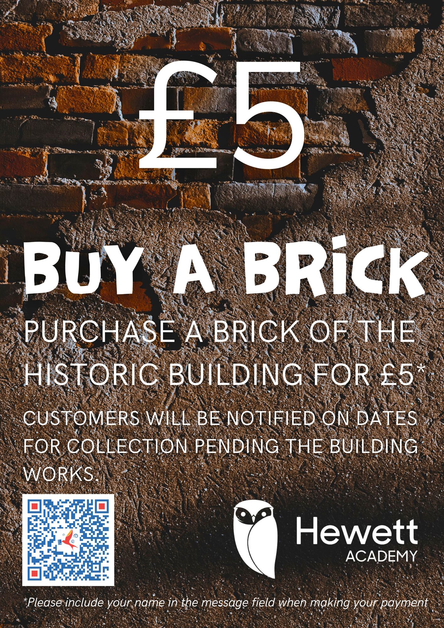 Brick poster with qr